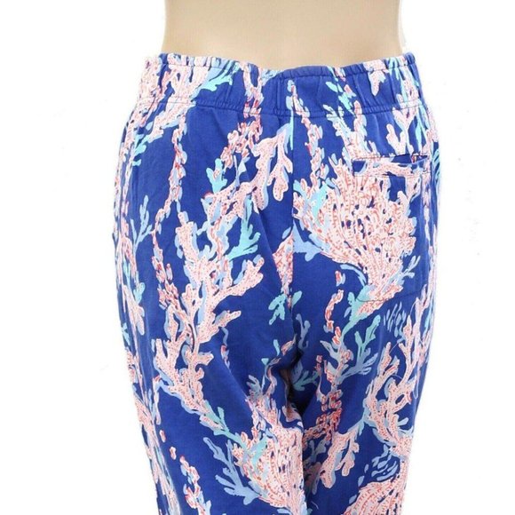 Lilly Pulitzer 28" Emora Knit Pants Printed Cotton Blue Resort S New - Picture 8 of 9
